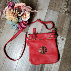 MKF Collection Faux Leather Red Crossbody Bag